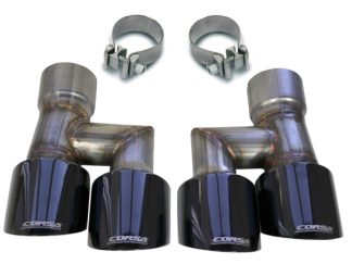 Corsa 18-19 Ford Mustang Eco 2.3L Twin 4in Black PVD Pro-Series Tip Kit (Clamps Included)