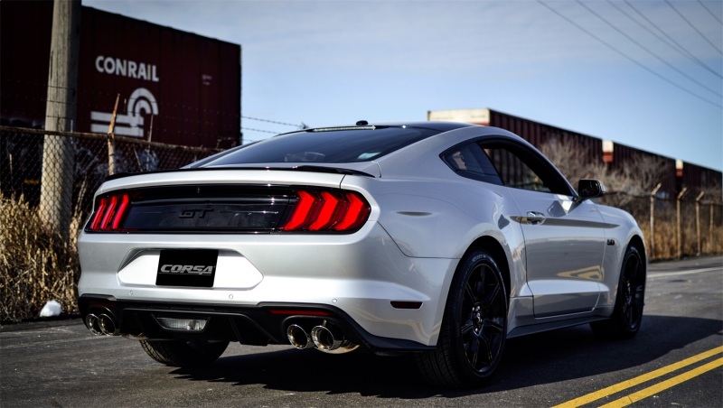 Corsa 2018+ Ford Mustang GT Fastback 5.0L 3in Cat-Back System Dual Rear Exit w/ 4in Polished Tips - Bild 3