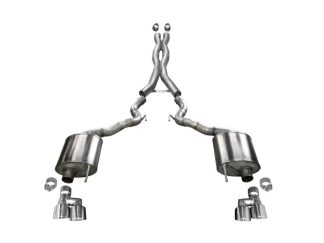 Corsa 18-20 Ford Mustang GT Convertible w/o Active Valves Sport Cat-Back w/ Polished 4in Tips