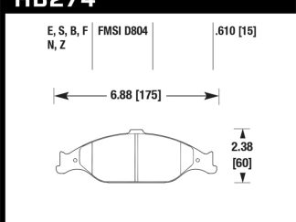 Hawk 96-10 Ford Mustang Blue 9012 Race Front Brake Pads