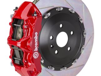 Brembo 15-23 Mustang GT (S550) Front GT BBK 6 Piston Cast 405x34 2pc Rotor Slotted Type-1-Red