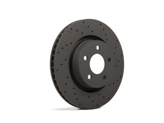 Hawk 15-16 Ford Mustang GT Talon Cross Drilled and Slotted Front Rotors (Pair)