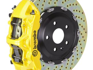Brembo 15-23 Mustang GT/V6/EcoBoost Front GT BBK 6 Piston Cast 380x34 2pc Rotor Drilled- Yellow