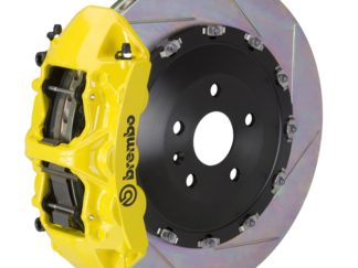 Brembo 15-23 Mustang GT (S550) Front GT BBK 6 Piston Cast 405x34 2pc Rotor Slotted Type-1- Yellow