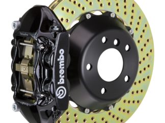 Brembo 15-23 Mustang GT/V6/EcoBoost Rear GT BBK 4 Piston Cast 380x28 2pc Rotor Drilled-Black