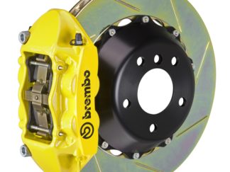 Brembo 15-23 Mustang GT/V6/EcoBoost Rear GT BBK 4 Piston Cast 380x28 2pc Rotor Slotted Type1-Yellow
