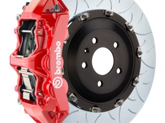 Brembo 15-23 Mustang GT (S550) Front GT BBK 6 Piston Cast 405x34 2pc Rotor Slotted Type-3-Red