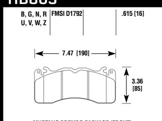 Hawk 15-17 Ford Mustang Brembo Package DTC-30 Front Brake Pads