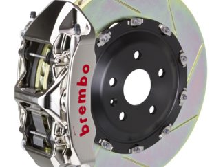 Brembo 15-23 Mustang Front GTR BBK 6 Piston Billet 380x34 2pc Rotor Slotted Type1 - Nickel