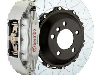 Brembo 05-14 Mustang GT Excl non-ABS Fr GT BBK 4Pis Cast 2pc 355x32 2pc Rtr Slot Type3-Silver