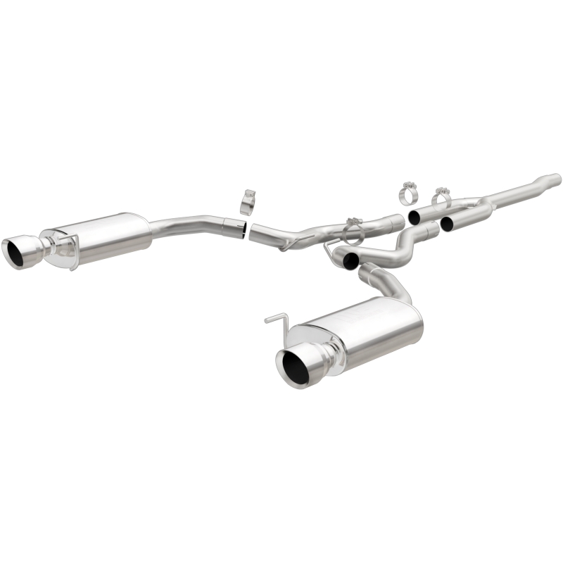 MagnaFlow Cat Back, SS, 2.5in, Street, Dual Split Polished 4.5in Tips 2015 Ford Mustang Ecoboost - Bild 2