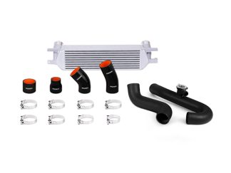 Mishimoto 2015 Ford Mustang EcoBoost Performance Intercooler Kit - Silver Core Wrinkle Black Pipes