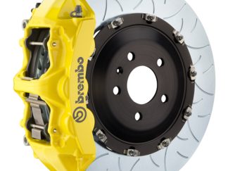 Brembo 15-23 Mustang GT (S550) Front GT BBK 6 Piston Cast 405x34 2pc Rotor Slotted Type-3- Yellow