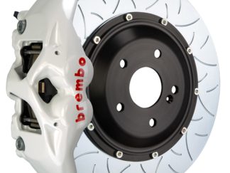 Brembo 15-23 Mustang GT/V6/EcoBoost Rear GT BBK 4 Piston Cast 380x28 2pc Rotor Slotted Type3- White