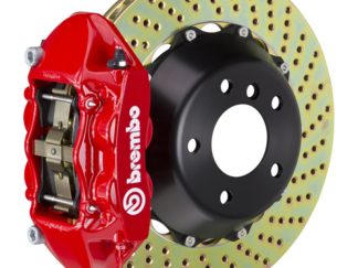 Brembo 15-23 Mustang GT/15-23 Mustang V6/EcoBoost Rr GT BBK 4Pist Cast 380x28 2pc Rotor Drilled-Red