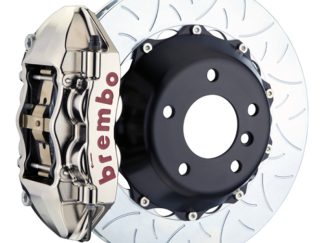Brembo 15-23 Mustang Rear GTR BBK 4 Piston Billet 380x28 2pc Rotor Slotted Type3- Nickel