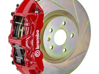 Brembo 05-14 Mustang GT Excl non-ABS Equipped Fr GT BBK 6Pist Cast 355x32 1pc Rtr Slot Type1-Red
