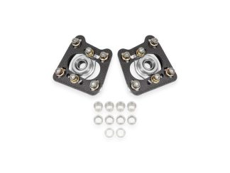 BMR 94-04 Ford Mustang Steel Caster Camber Plates - Black Hammertone